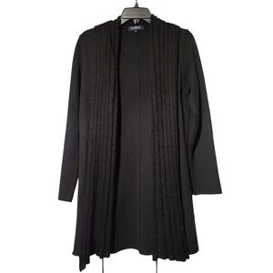 Clorinda‎ Made in Italy Black Merino Wool Mohair Blend Longline Cardigan Sweater